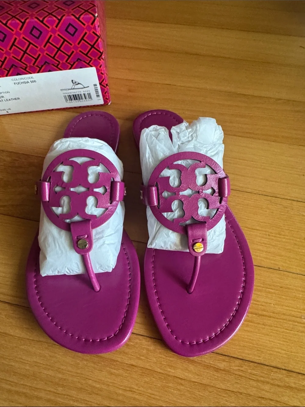 Tory Burch Pink Logo Thong Sandals